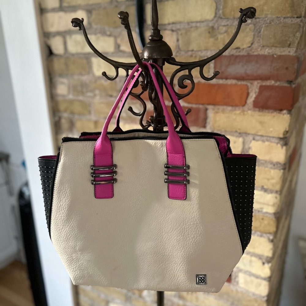 Stylish Cream and Pink Tote Bag
